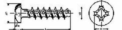 šroub 2.5x8 ZINEK půlkulatá hlava křížová drážka (PH), do plastu F tupé, EJOT BN 13577 - WN 1412