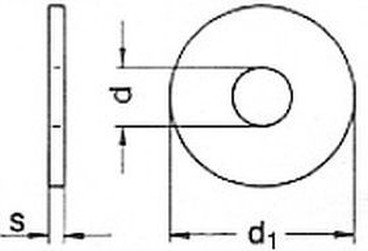 podložka M10 pr.11x34x3 A2 NEREZ pro dřevěné konstrukce DIN 440R