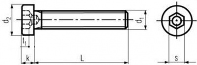 imbus M4x12 A2 NEREZ nízká válcová hlava DIN 6912