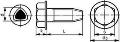 šroub M6x16 ZINEK 6hr+límec samořezný DIN 7500 D