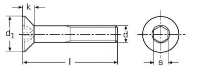 imbus M16x50 BEZ PÚ 8.8 zápustná hlava DIN 7991 - ISO 10642