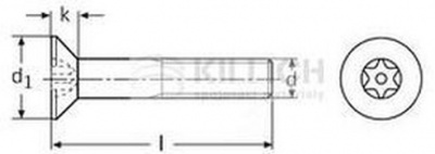 šroub M6x35 A2 NEREZ zápustná hlava TORX DIN 7991 - ISO 10642 TX