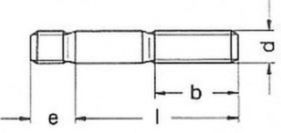 šroub M20x45 A2 NEREZ závrtný do oceli DIN 938