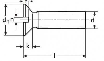šroub M4x6 BEZ PÚ 4.8 zápustná hlava rovná drážka DIN 963