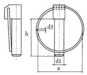 zákolník 10x44+kroužek DIN 11023 (kolík pojistný)
