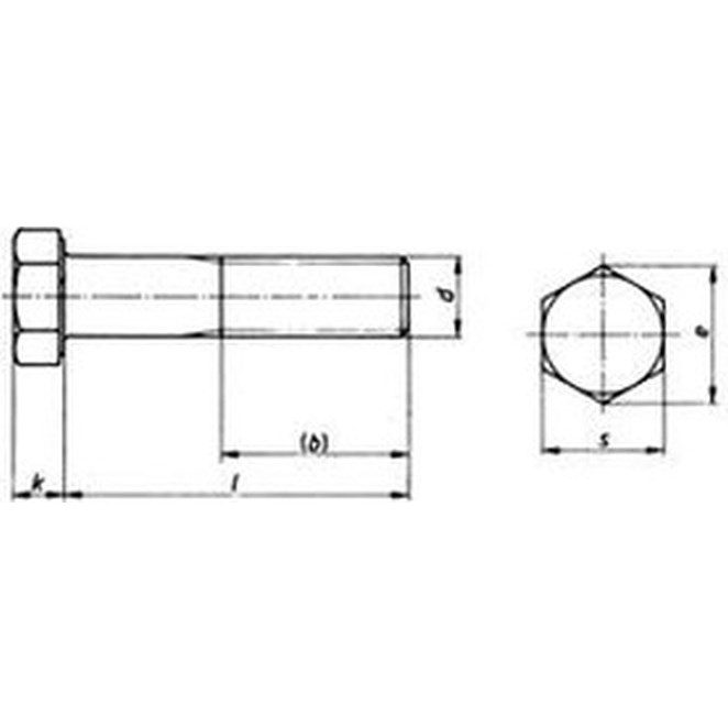 Din M R Killich šroub M16x130 ZINEK 25CrMo4 (1.7218+QT) šestihranný, částečný ...