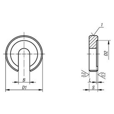 podložka M10 pr.10.5x34x1.2 BRYNÝROVÁNO podsuvná DIN 6372