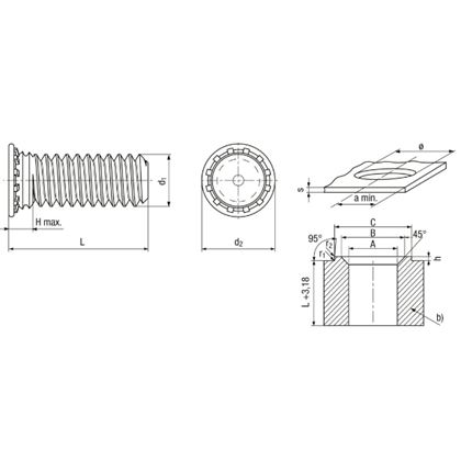 sloupek M6x12 NEREZ(AISI 400) lisovací BN 20624