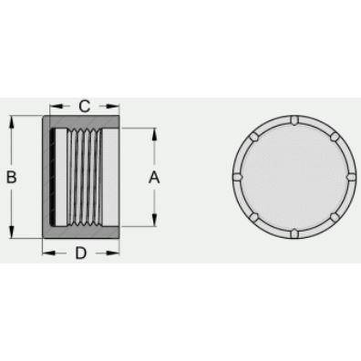 plastové víčko M16x1.5 se závitem a tešněním HD-PE - žlutá