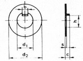 podložka M18 pr. 18x34x1 BEZ PÚ pojistná vnitřní nos DIN 462