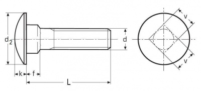 šroub M12x60 BEZ PÚ 4.6 vratový DIN 603 (surový)