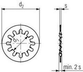 podložka M10 pr. 10.5x18x0.9 BEZ PÚ vějířová vnitřní ozubení DIN 6797J