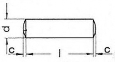 kolík 1x6 m6 A1 NEREZ (AISI 303) válcový DIN 7 A
