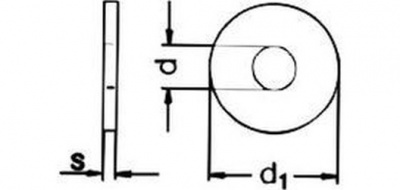 podložka M6 pr. 6.6x22x2 ČERNÝ ZINEK pro dřevěné konstrukce DIN 440R