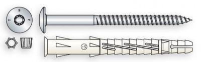 hmoždinka 10x200 zápustná hlava, multifunkční, vrut čočková hlava, torx