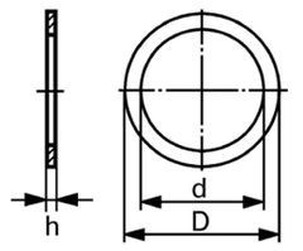 těsnící kroužek 4x8x1.0 Cu-měď DIN 7603